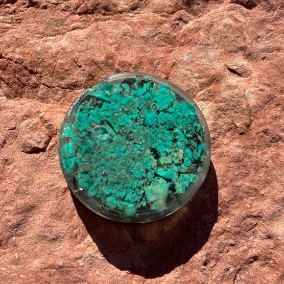 Turquoise Golf Ball Marker Green Blue Infused Epoxy - Picture 1 of 5